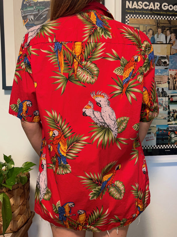 Parrot Hawaiian Shirt- MAUI FIRE DONATION FUND ITEM