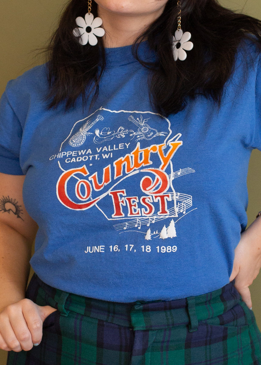 COUNTRY FEST 2009 Tシャツ CADOTT, WISC Vintage 1989 Chippewa Valley Country Fest Tee – Electric West