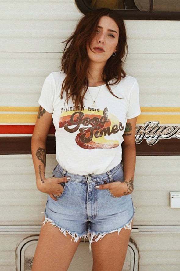 vintage 1970s inspired nuthin but good times womens fitted tee