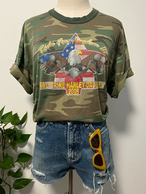 2005 Harley Ride for Freedom Army Tee