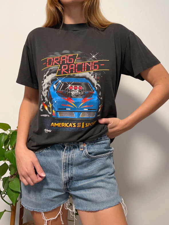 Vintage 1985 Drag Racing Thin Tee