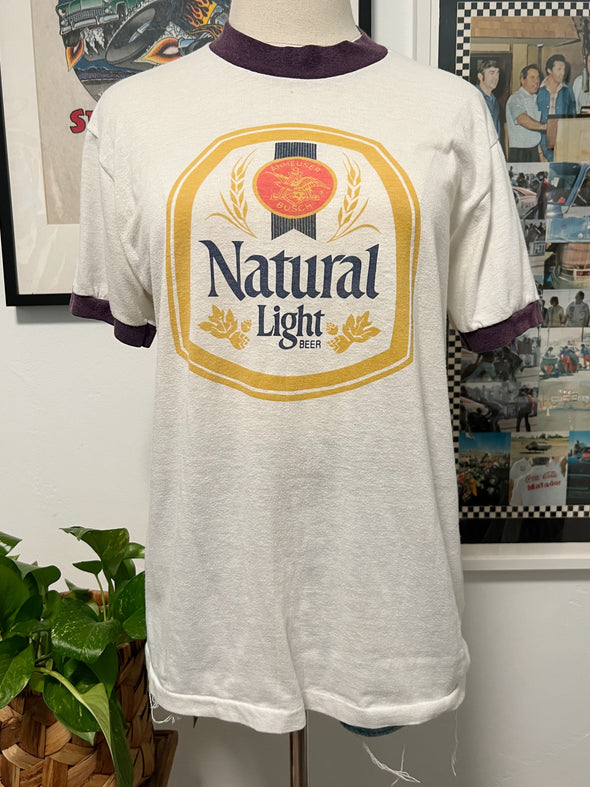 Vintage 1980's Grungy Natural Light Beer Ringer