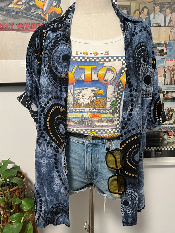 Vintage 90's Abstract Rayon Shirt