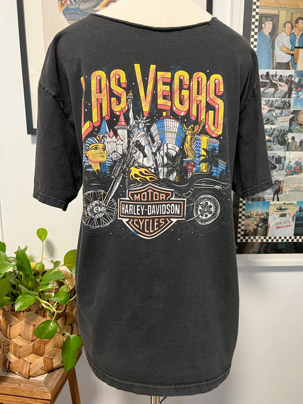 Vintage 1997 Raw Neck Harley Las Vegas Tee