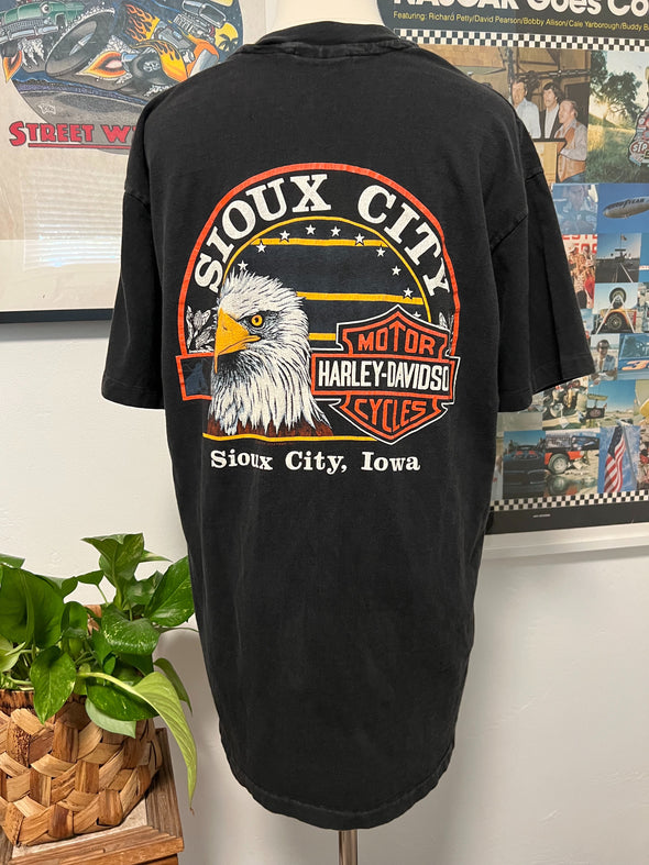 Vintage 1990 Harley Sioux City Eagle Tee