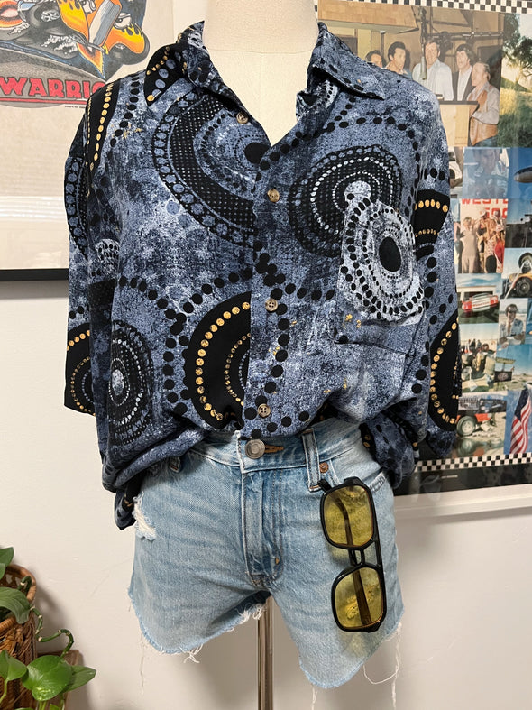 Vintage 90's Abstract Rayon Shirt