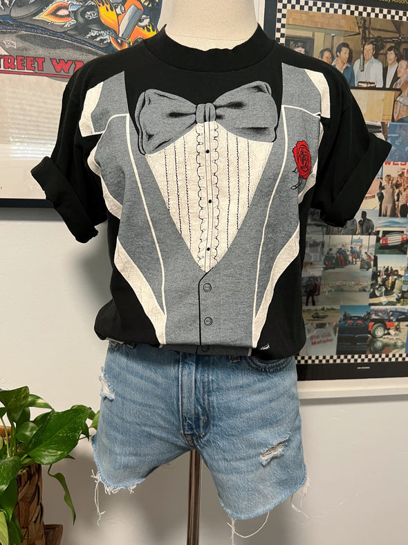 Vintage 1980 Tuxedo T-shirt Tee