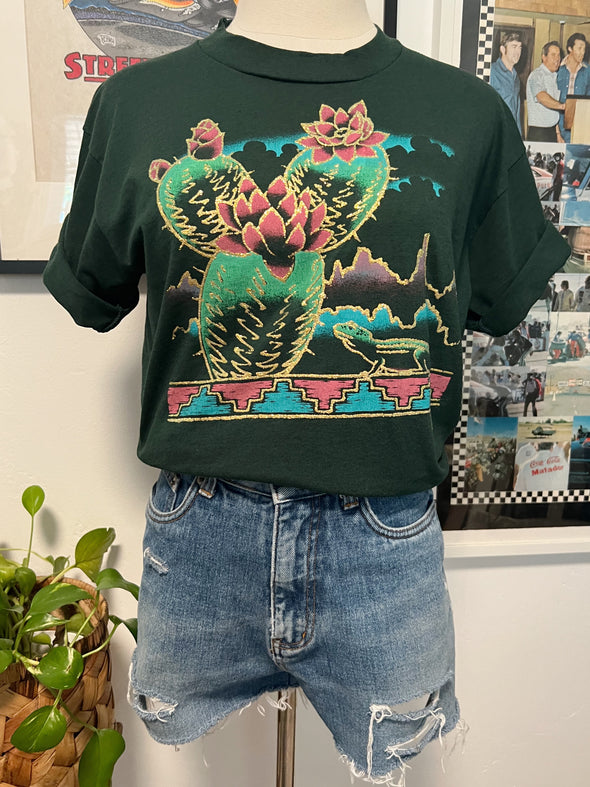 Vintage 90's Glitter Cactus Tee