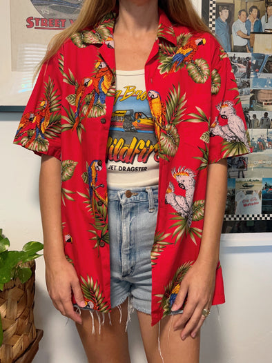 Parrot Hawaiian Shirt- MAUI FIRE DONATION FUND ITEM