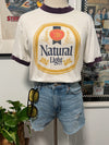 Vintage 1980's Grungy Natural Light Beer Ringer
