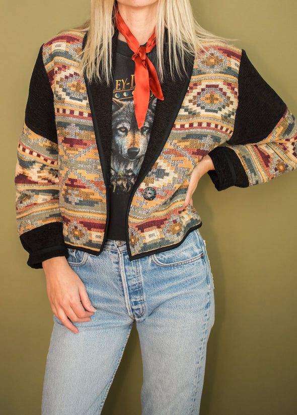 Vintage 90s Southwestern Tapestry Jacket