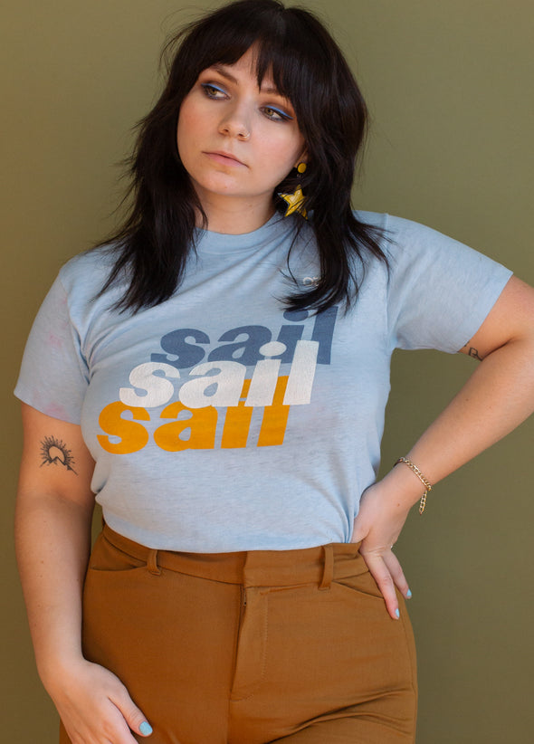 Vintage 1980s Soft and Thin Sail Tee