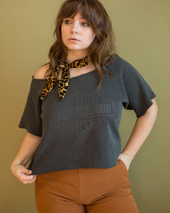 Vintage Harley Off The Shoulder Sweatshirt