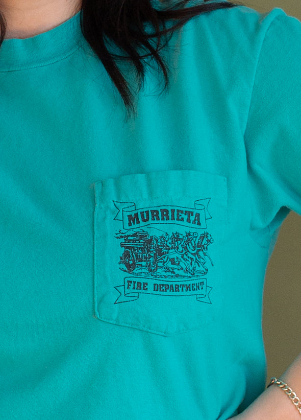 Vintage 90s Murrieta Fire Dept Pocket Tee