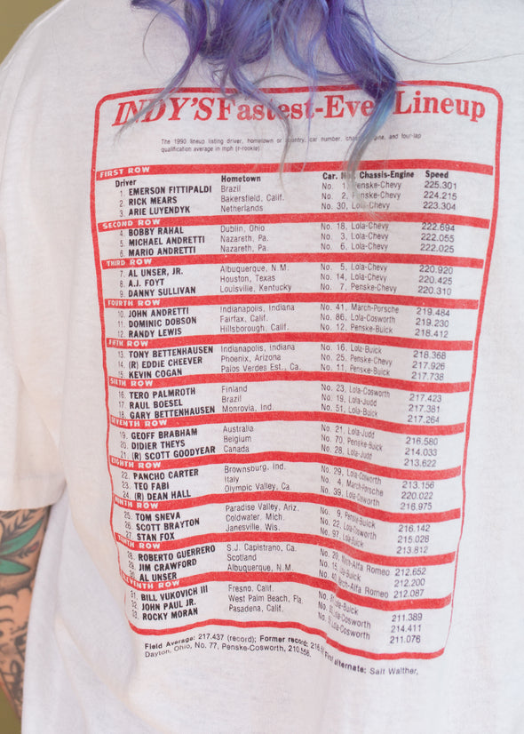 Vintage 1990 Indy Car Racing Tee