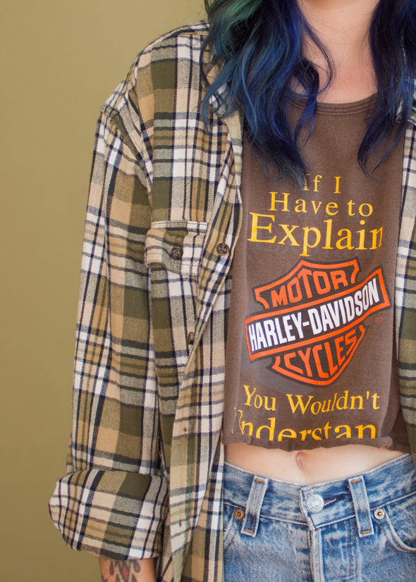 Vintage Oversize Green Plaid Flannel