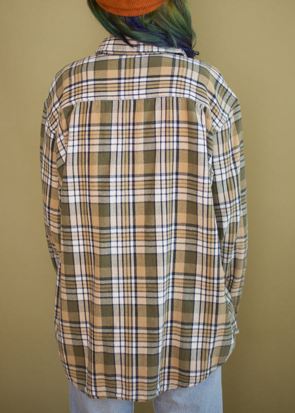 Vintage Oversize Green Plaid Flannel