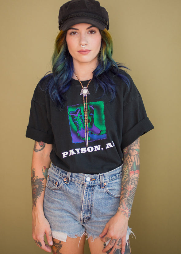 Vintage 90s Payson Cowboy Boot Tee