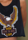 Vintage Live to Ride Cropped Tank