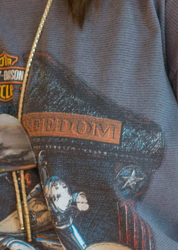Vintage 90s Striped Harley Tee