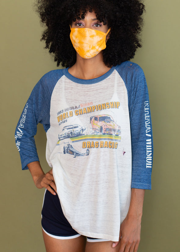 Vintage 1982 Paper Thin NHRA Drag Race Raglan