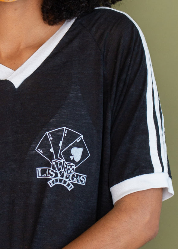 Vintage 1980s Thin Las Vegas V Neck