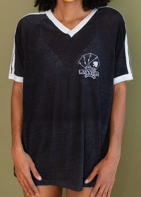 Vintage 1980s Thin Las Vegas V Neck