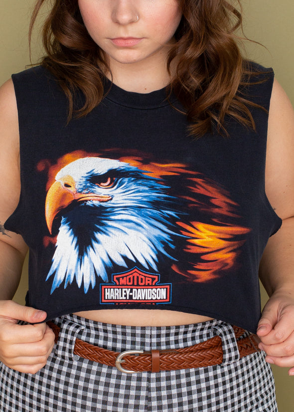 Vintage 90s Harley American and Proud Cropped Tank