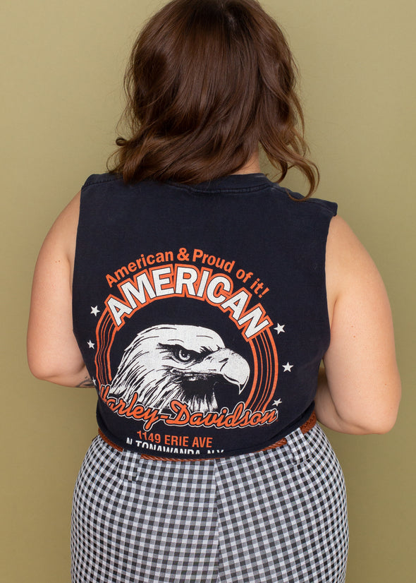Vintage 90s Harley American and Proud Cropped Tank