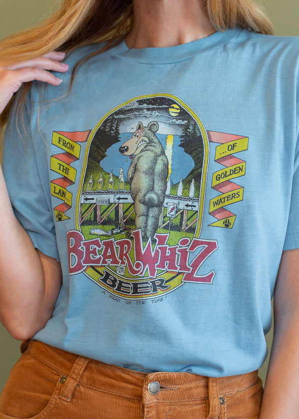 Vintage 90s Bear Whiz Beer Tee