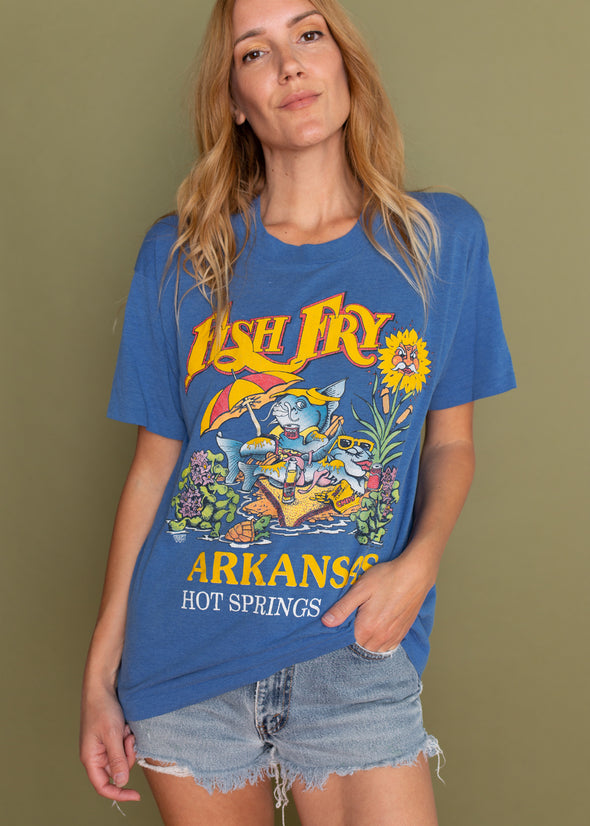 Vintage 1980s Thin Fish Fry Arkansas Tee