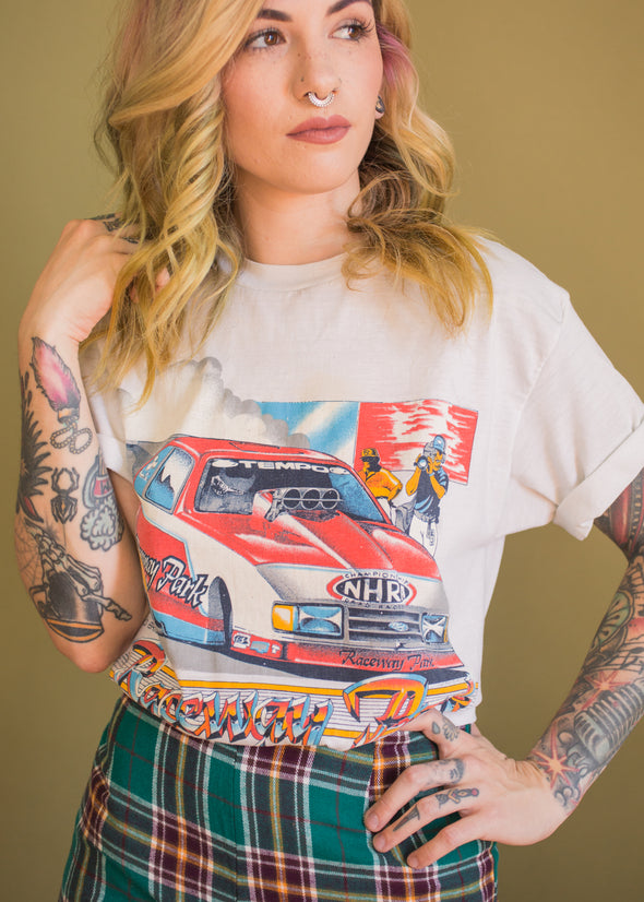 Vintage 1980s Raceway Park Grungy Tee