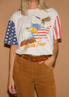Vintage 90s Forever Free Patriotic Eagle Tee