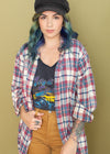 Vintage 90s Cool Tone Plaid Flannel