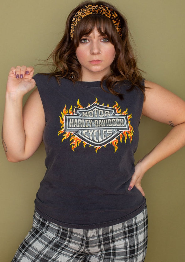 Vintage 90s Harley Flame Tank