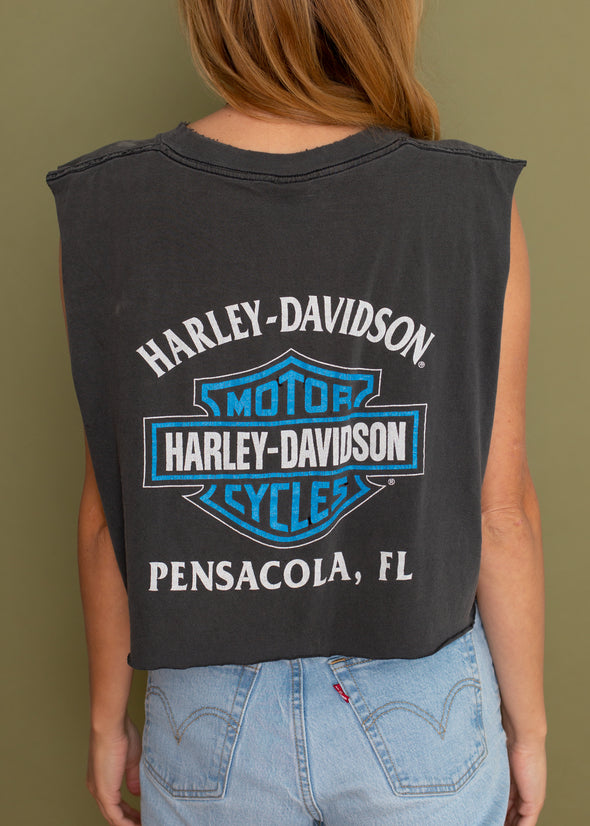 Vintage 90s Grungy Cropped Harley Tank