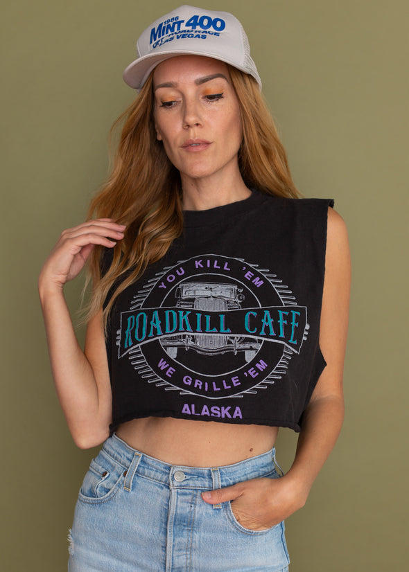Vintage 90s Road Kill Cafe Cropped Tank