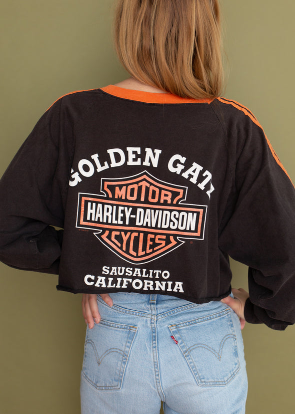 Vintage 1998 Cropped Long Sleeve Harley Tee