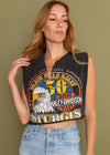 Vintage 1990 Harley Sturgis V Neck Cropped Tank