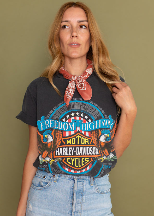 Vintage 1990 Harley Freedom Highway Tee
