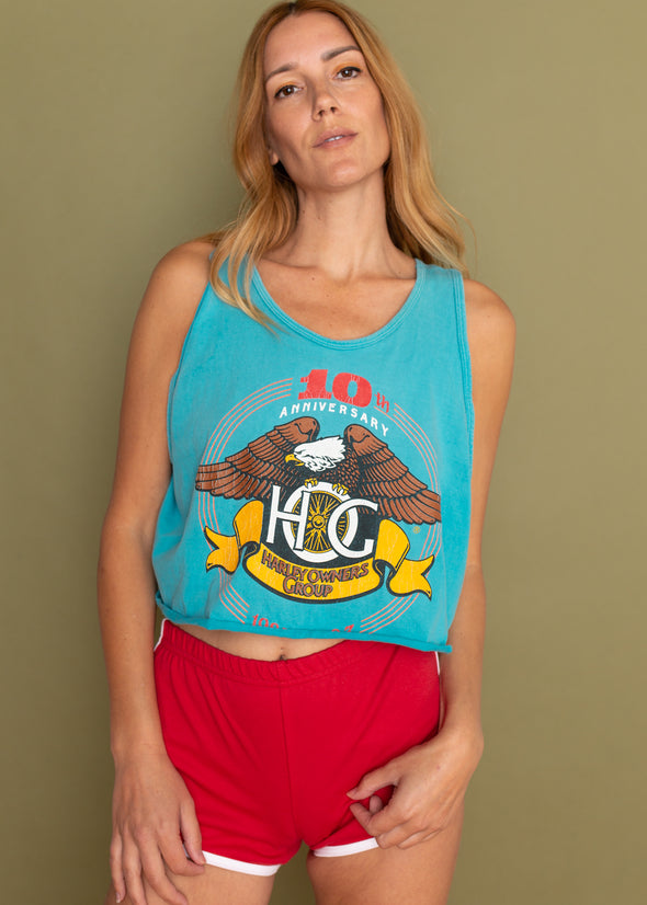 Vintage Harley Owners Group Cropped Tank