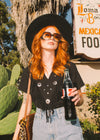 Vintage Western Fringe Metallic Detail Top