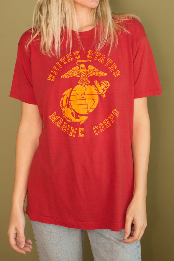 Vintage Paper Thin 1980's Marine Corps Tee
