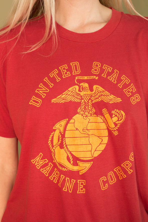 Vintage Paper Thin 1980's Marine Corps Tee