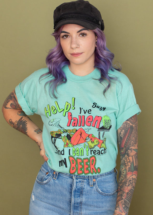 Vintage 1991 Funny Can't Reach My Beer Tee