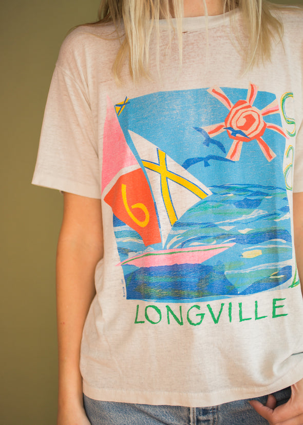 Vintage 1990 Sail Longville Paper Thin Tee