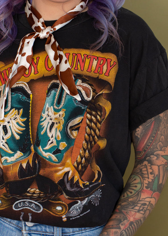 Vintage 90s Cowboy Country Tee