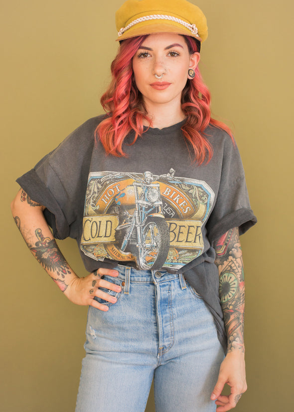 Vintage 90s Bikes and Beer Tee