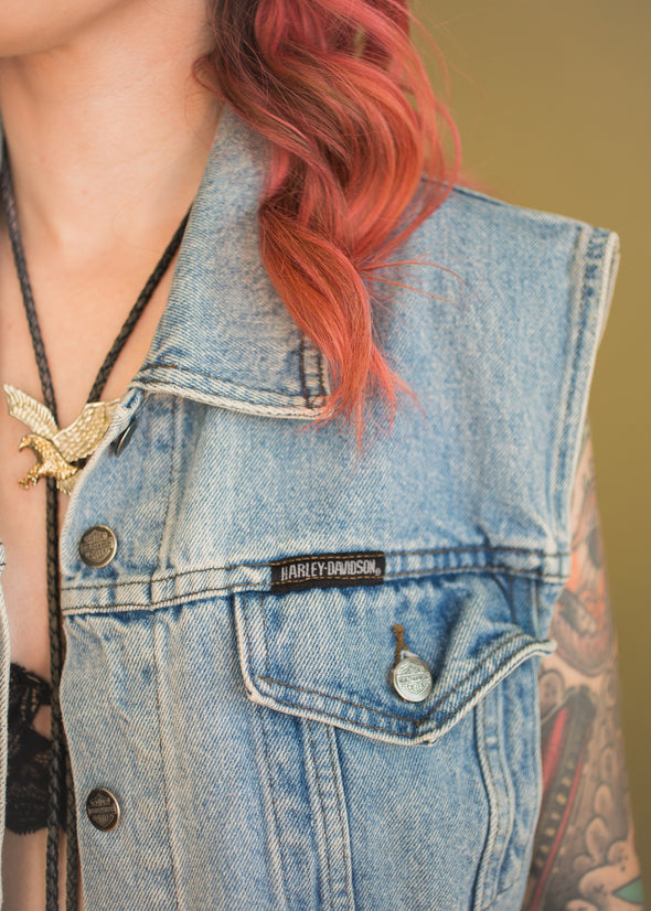 Vintage 90s Harley Denim Vest