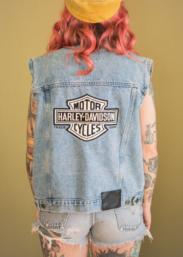 Vintage 90s Harley Denim Vest
